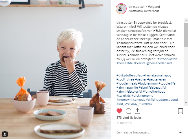 Influencer campagne stroopwafels - HEMA - Dirksdotter - Instagram post