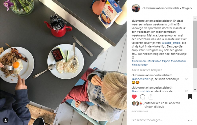 Club van Relaxte Moeders - Lassie Instagram post