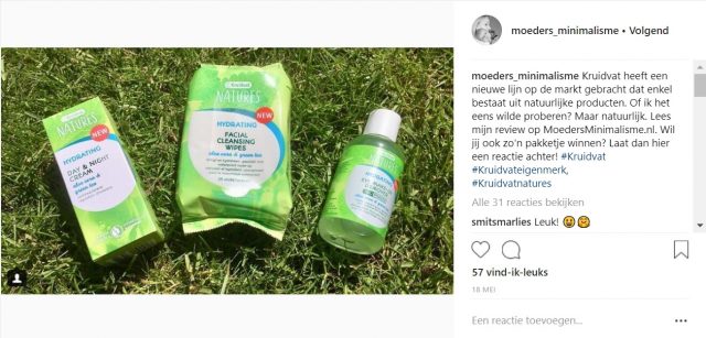 Moeders Minimalisme - Instagram post - Influencer samenwerking Kruidvat Natures